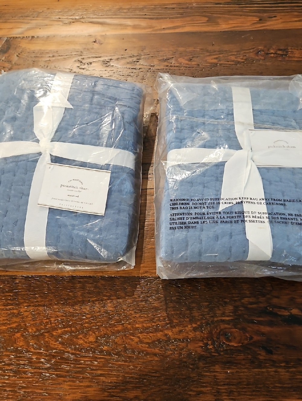 NWT 2 Potterybarn Pictchstitch  Sandard Shams